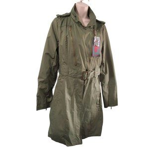 Yoki Collection Outerwear Military Flight Suite Inspired Trench Coat Ladies L